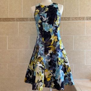 Maggy London Yellow and Blue floral dress